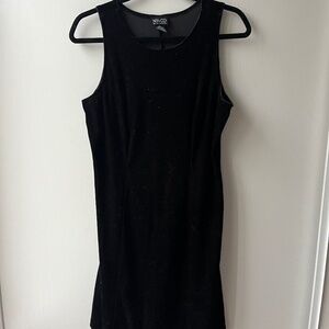 Vintage Black Velvet Mini Dress, NY & CO, size M
